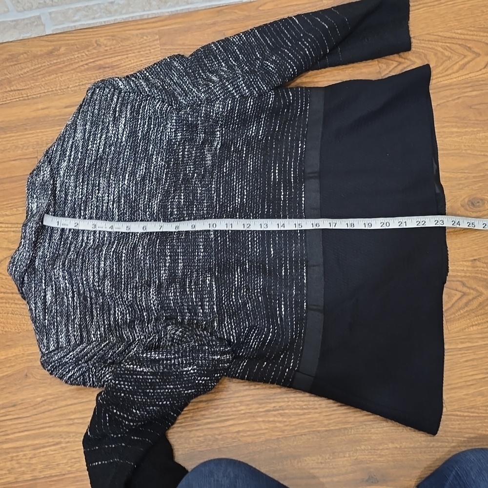 BASLER VARIEGATED TWEED RIBBON DETAIL BLAZER BLACK WHITE - Picture 9 of 14